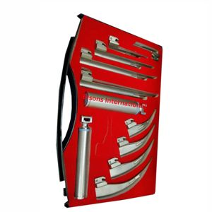 Wholesale Bisons International BI-00400 Manual Macintosh Miller Laryngoscope Set Fiber <b>Optic</b> LED Airway Intubation Kit Stainless - Product Image 3