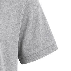 Heather Gray Short Sleeve Polo <b>Shirt</b> with Jack & Jill Crest Patch Embroidered on Chest Plain Back Collared Button Front Casual - Product Image 3