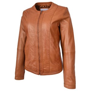 Veste en cuir véritable pour femmes, cuir d'agneau, cuir de vache, vêtements d'extérieur à la mode, chaleur hivernale, style décontracté moderne - Product Image 3