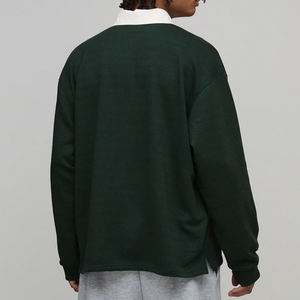 Rugby <b>Polo</b> Shirt Long Sleeve Custom Cotton <b>Polo</b> Embroidery Logo Premium Quality <b>Men's</b> Manufacturer Regular Fit With <b>White</b> Collar - Product Image 2
