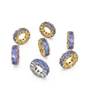 Colgante Redondo de Tanzanita en Oro Italiano de 14k, Colgante de Tanzanita Azul en Forma de Rueda, Soporte para Colgante Redondo, Piedra Redonda Eternity Diciembre - Product Image 2