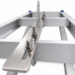 Système de ligne de vie verticale HM SS-785 en acier inoxydable 304, point d'ancrage d'échelle, goupilles en U, diamètre 5/16, base 248x50mm, argent, hauteur 90mm - Product Image 2