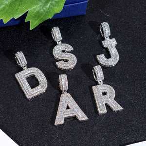 Colgante de Letra del Alfabeto Personalizado con Incrustaciones de Diamantes Moissanite VVS en Plata de Ley 925, Estilo Hip Hop, Unisex - Product Image 4