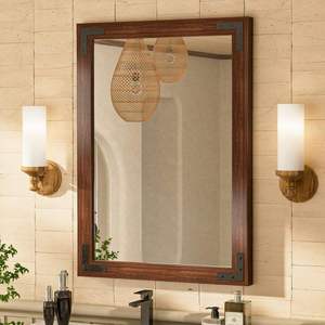 Espejo de Pared Decorativo Hecho a Mano con Marco de Madera Natural de Diseño Moderno y Lujoso, Grabado Personalizado, Ecológico, para Bodas y Sala de Estar - Product Image 3