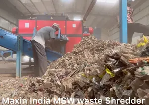 Broyeur MSW à double arbre très demandé, capacité 1500-2000 kg/h, machines semi-automatiques de broyage du plastique - Product Image 4