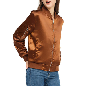 Customized Size Women's Satin Knitted Eco-Friendly <b>Jacket</b> <b>Light</b> <b>Weight</b> Windproof Polyester Filled Women Satin <b>Jacket</b> - Product Image 5