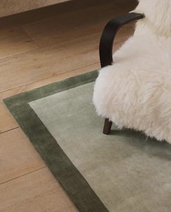 Green Area <b>Rug</b> with Border – Soft Tufted Carpet for Living Room Bedroom Modern Home Decor - Product Image 1