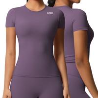T-shirt de compression élastique pour femme, haut de gamme, manches longues, séchage rapide, respirant, écologique, pour l'exercice, le fitness, le yoga