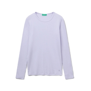 Camiseta de Manga Larga con Cuello Redondo para Mujer, Color Sólido, Secado Rápido, Tejido Transpirable de Algodón, Estilo Casual, Corte Regular, para Todas las Temporadas - Product Image 4