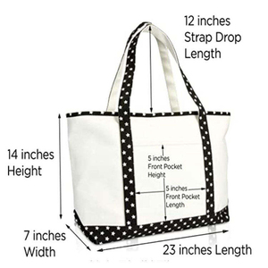 Bolsas de Mano Reutilizables de Lona de Algodón Resistente, Gran Capacidad, con Bolsillo Frontal Práctico y Logotipo Personalizado - Product Image 6