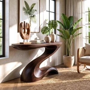 Table console en bois au design moderne pour la maison, salon, meubles de luxe, tables consoles, table console en bois massif faite à la main pour la maison - Product Image 6