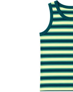 Dark Teal Lime Striped Men Cotton Tank <b>Top</b> Sleeveless <b>Vest</b> Casual Summer Gym Fitness Shirt Breathable Loose Fit Streetwear - Product Image 3