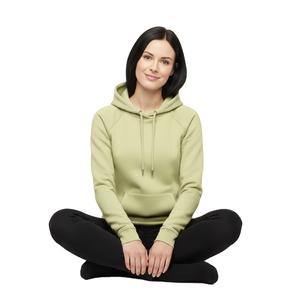 Sudadera con capucha amarilla paja personalizada, unisex, de corte holgado, de felpa francesa gruesa, al por mayor, estilo streetwear, sin estampado, tipo pullover. - Product Image 1