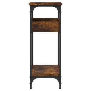 Consolle in metallo di medie dimensioni con legno ingegnerizzato in rovere fumé dal design unico - Product Image 5