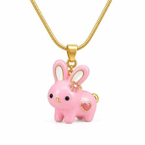 Collar Kawaii con Colgante de Animal 3D, Cadena de Acero Inoxidable Chapada en Oro, Joyería para Mujer - Product Image 5