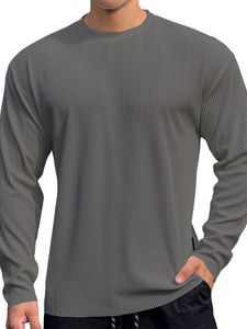 Camiseta Henley de Manga Larga para Hombre, Negra, de Algodón Tejido, Corte Regular Informal, Logotipo Frontal Sólido, Diseño Transpirable con Cuello Redondo - Product Image 3
