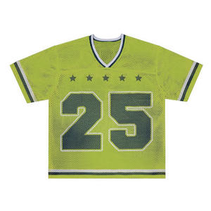 T-shirt de football américain personnalisé pour homme, coupe ample, style streetwear et sportswear, broderie et sublimation, en tissu polyester tricoté - Product Image 4