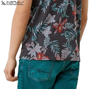 เสื้อยืดคอกลมแขนสั้นลายดอกไม้ฤดูร้อนระดับพรีเมียมสำหรับผู้ชาย ผ้าฝ้ายผสมเนื้อนุ่มระบายอากาศได้ดี เสื้อยืดสไตล์เมืองทันสมัยพิมพ์ลายแบบซับลิเมชั่น - Product Image 4