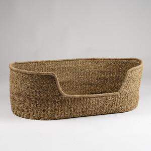 Lit pour animaux de compagnie Artex Hai Nam, tissé à la main, écologique, en herbe de mer douce, portable, pour chiens/chats/lapins, coussin amovible lavable, toutes saisons - Product Image 2