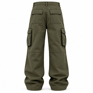 Pantalon cargo décontracté pour homme en toile, coupe droite, poids moyen, avec plusieurs poches - Product Image 3