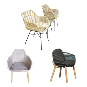 Hot <b>Sale</b> Rattan <b>Chairs</b> Stackable Wicker Garden Furniture Natural Rattan <b>Restaurant</b> <b>Chairs</b> with Arms Made In Indonesia - Product Image 3