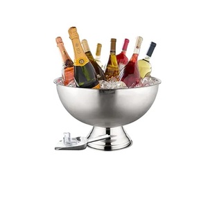 Cubo de Hielo de Metal Martillado, Enfriador de Bebidas de Acero Inoxidable con Asas para Champán, Vino, Cerveza y Cócteles, 5.35 Galones - Product Image 3