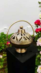 เตาเผาเครื่องหอมบาคูร์ตกแต่ง ทำด้วยมือจากโลหะ สำหรับเทศกาลอีดและรอมฎอน - Product Image 3