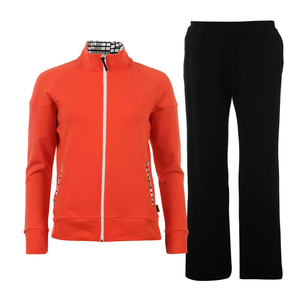 Women's Orange <b>Zip</b>-Up Eco-Friendly Lightweight Tracksuit Set Black Pants Casual Full Sleeve Solid Color <b>Hooded</b> Sweatshirt Autumn - Product Image 1
