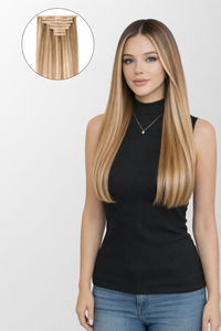 Extensions de cheveux humains Remy lisses à clips, double trame, cuticules alignées, haute qualité, prix de gros, directement de l'usine, OEM ODM - Product Image 5
