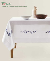 Nappe en lin brodée à la main, élégante et luxueuse, sur mesure, haute qualité, artisanat traditionnel de point de croix VNAP