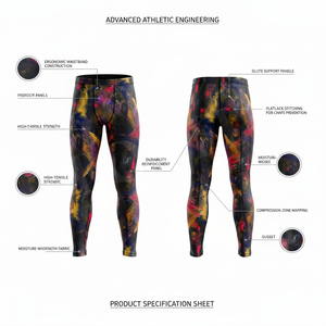 <b>Men's</b> Activewear Accepted Private Label Sportswear All Over Printed <b>Compression</b> Leggings Workout Yoga Gym Skinny Pants <b>Men's</b> - Product Image 2