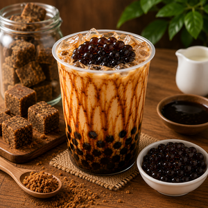KEIFU 500 กรัม บราวน์ชูการ์ ป๊อปปิ้ง โบบา พร้อมรับประทาน วัตถุดิบสำหรับชานม ได้รับการรับรองฮาลาล/ฮาซซีพี/ไอเอสโอ 22000 บรรจุ 16 ถ้วย/กล่อง อายุการเก็บรักษา 12 เดือน - Product Image 3