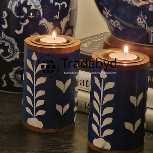 Porte-bougie en os incrusté fait main de qualité supérieure, décoration de table pour la maison par Tradebyd - Product Image 2