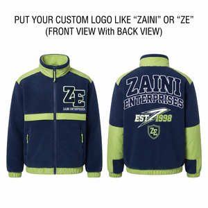 Premium 300 GSM Polar Fleece <b>Jacket</b> Red Gold Color Block Zip Up Warm Stand Collar Winter Custom Embroidered Logo - Product Image 1
