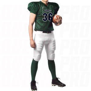 Camiseta de práctica de fútbol americano personalizada para hombre, ropa deportiva de poliéster de malla transpirable, mangas de doble capa, uniforme de equipo con cuello en V - Product Image 5