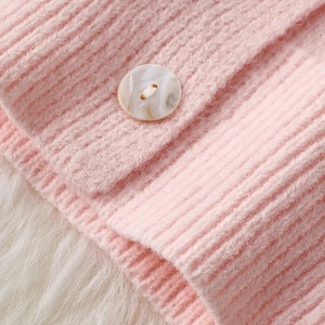 Cárdigan de punto bicolor con capucha para mujer, suéter corto con botones para otoño, top con capucha para dama, ropa al por mayor, OEM personalizado - Product Image 5