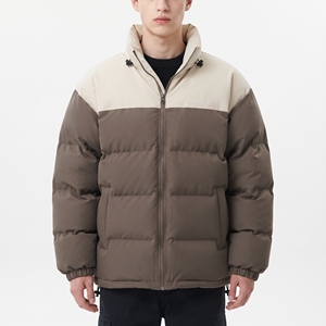 Chaqueta Acolchada para Hombre Hawk Eye con Bloques de Color, Cuello Alto, Abrigo Cálido de Invierno, Cierre de Cremallera, Ajuste Holgado, Estilo Casual - Product Image 2