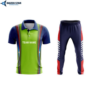 Men's Blue White Geometric Print Sports Kit Short Sleeve cricket uniform With Matching <b>Pants</b> Breathable Regular Fit All Seasons - Product Image 5