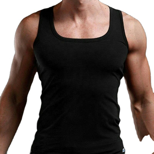 OEM Gym <b>Singlets</b> <b>Mens</b> Tank Top Sports Knitted Breathable Quick Dry Custom Cotton Vest - Product Image 2