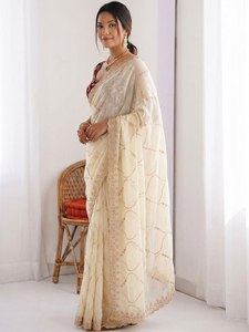 Premium Maheshwary Modern <b>Saree</b> with <b>Blouse</b> for Women Quick Dry - Product Image 4