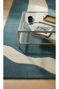 Alfombra de área moderna de lana hecha a mano con mechones gruesos y patrón geométrico, con base de algodón antideslizante para sala de estar y uso en hoteles. - Product Image 4