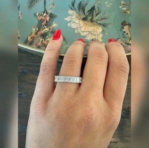 Luxury <b>Emerald</b> Cut Lab Grown Diamond <b>Ring</b> For Women Sterling <b>Silver</b> Engagement Wedding Anniversary Band Modern Fine Jewelry Gift - Product Image 6