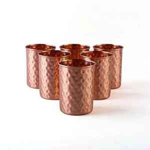 Vaso de Cobre Martillado Artesanal, Utensilio Tradicional Ayurvédico para Bebidas, Vaso de Cobre Puro para Agua, Beneficios para la Salud, Hogar, Cocina, Bar - Product Image 2