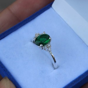 Natural Black Peridot Oval Cut Sterling Silver Vintage Rhodium Plated Luxury Premium Grade IGI Certified <b>Ring</b> for Women Elegant - Product Image 6