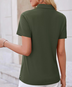 Camiseta Polo Moderna para Mujer, Lisa, Mezcla de Algodón, Transpirable, Informal, Fabricación de Marca Personalizada OEM - Product Image 4