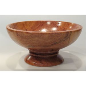 Cuenco con pedestal de madera de acacia natural hecho a mano |   Tazón Decorativo para Servir Ensalada de Frutas |   Centro de Mesa de Madera Maciza de Lujo para Decoración del Hogar - Product Image 1