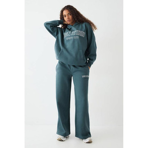 Conjunto de Sudadera con Capucha y Pantalones Deportivos de Invierno para Mujer de Alta Calidad, Felpa de Algodón, Logotipo Frontal Personalizable, Ropa Casual - Product Image 1