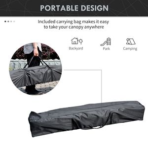 Gazebo Pop-up 13x13 con Regolazione Facile dell'Altezza, Borsa per il Trasporto con Ruote, Colore Grigio - Product Image 5