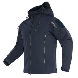 Econex Sports Men's Red Hooded Windproof Jacket Zipper Pockets Casual Outdoor Workwear Winter Season Standard Fit Fleece Knitted - Product Image 4