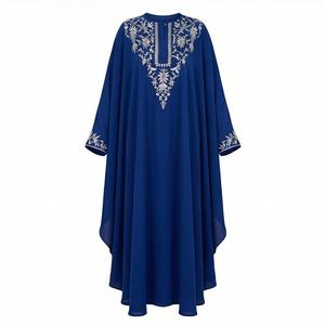 2025 OEM Kimono Abaya pour femmes musulmanes, en tissu polyester épais, doux et très extensible, col en V, manches longues, pour fêtes, Ramadan, mariages - Product Image 1